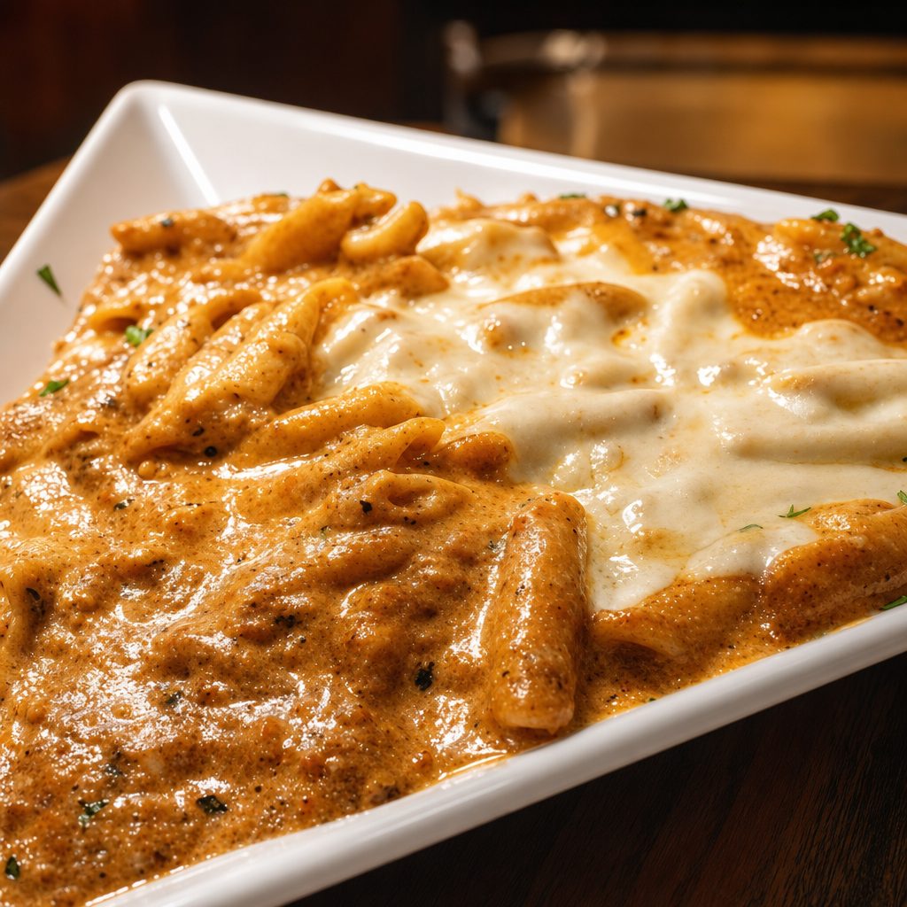 Baked Ziti Parmigiana.