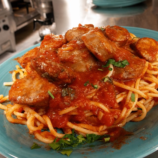 Spaghetti with Sausage.