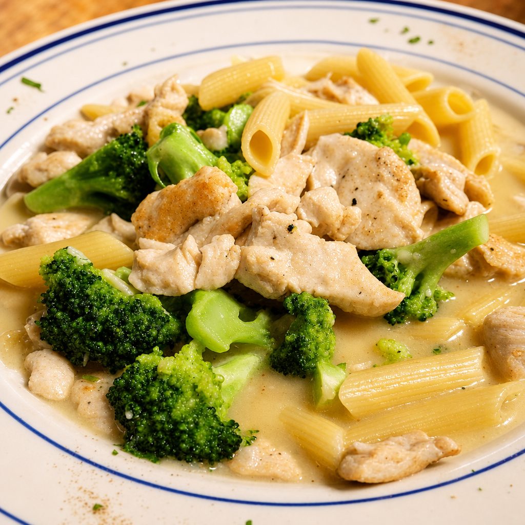 Rigatoni with Chicken and Broccoli.